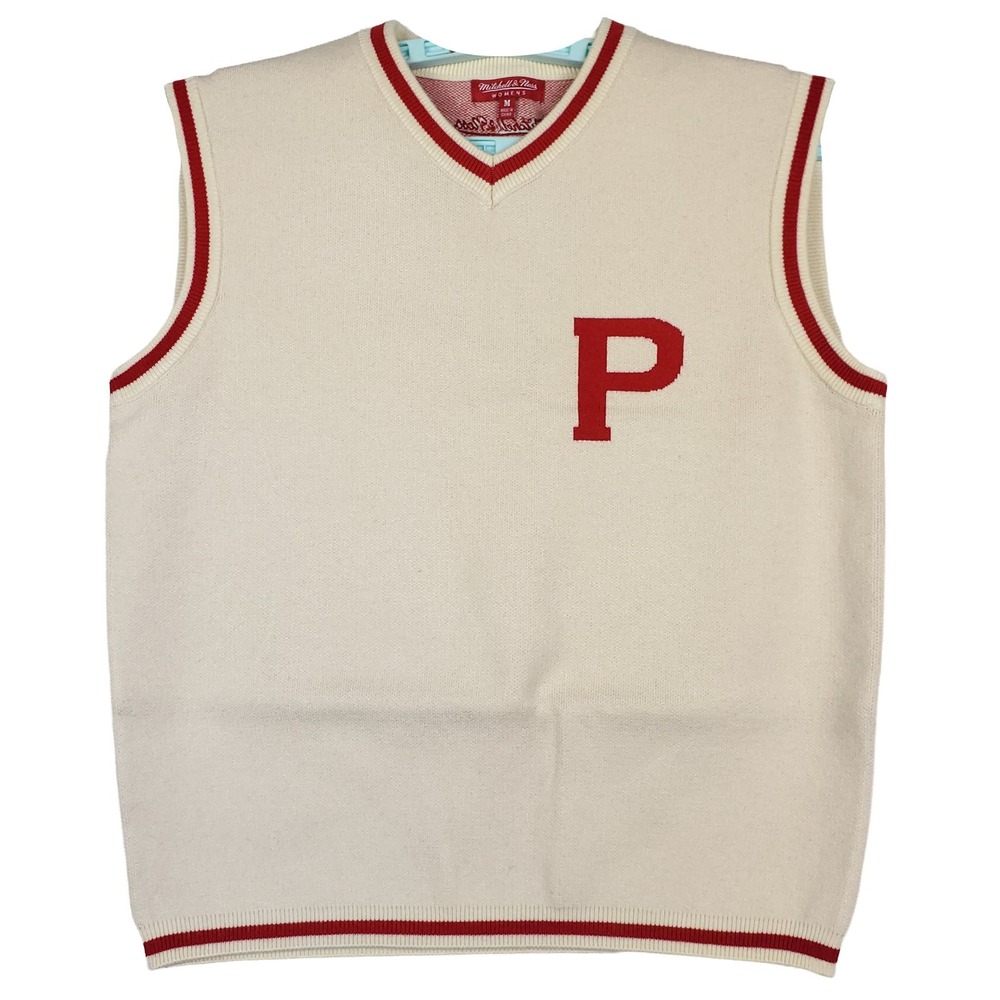 Philadelphia Phillies Mitchell & Ness MLB Womens Medium Knit‎ Vest Cream NWT